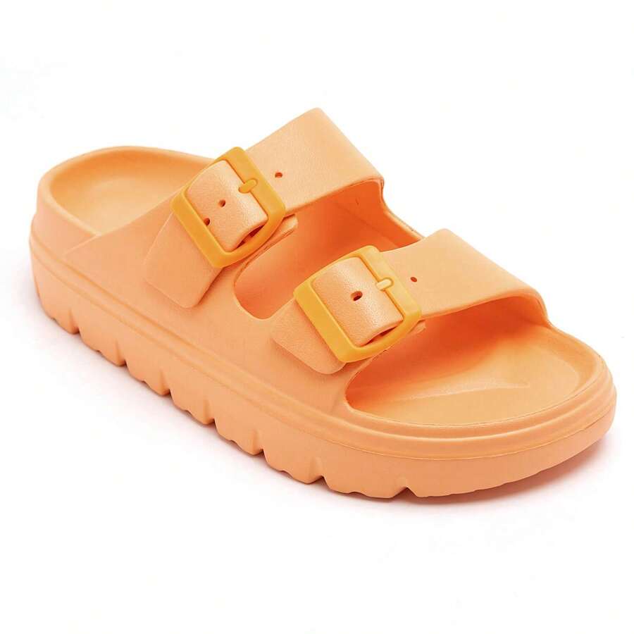 Slide Sandals With Double Buckle Straps And Chunky Sole - Jeruk - View 1