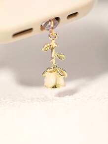 1 pezzo Tappo antipolvere con fiore di rosa 3D multicolore, accessorio pendente in metallo lega di stile retrò romantico di alta moda Y2K, ornamento trasparente in silicone per telefono, auricolare, tablet, Kindle, regalo ideale per San Valentino, per coppie e migliori amici, impermeabile e anti-polvere per porta di ricarica, compatibile con Lightning/Type-C, protegge saldamente la porta di ricarica
