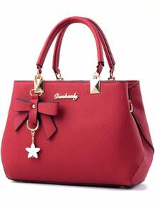 Dreubea Womens Handbag Tote Shoulder Purse Leather Crossbody Bag Bolsos Para Mujer - 酒紅色 - 查看 1