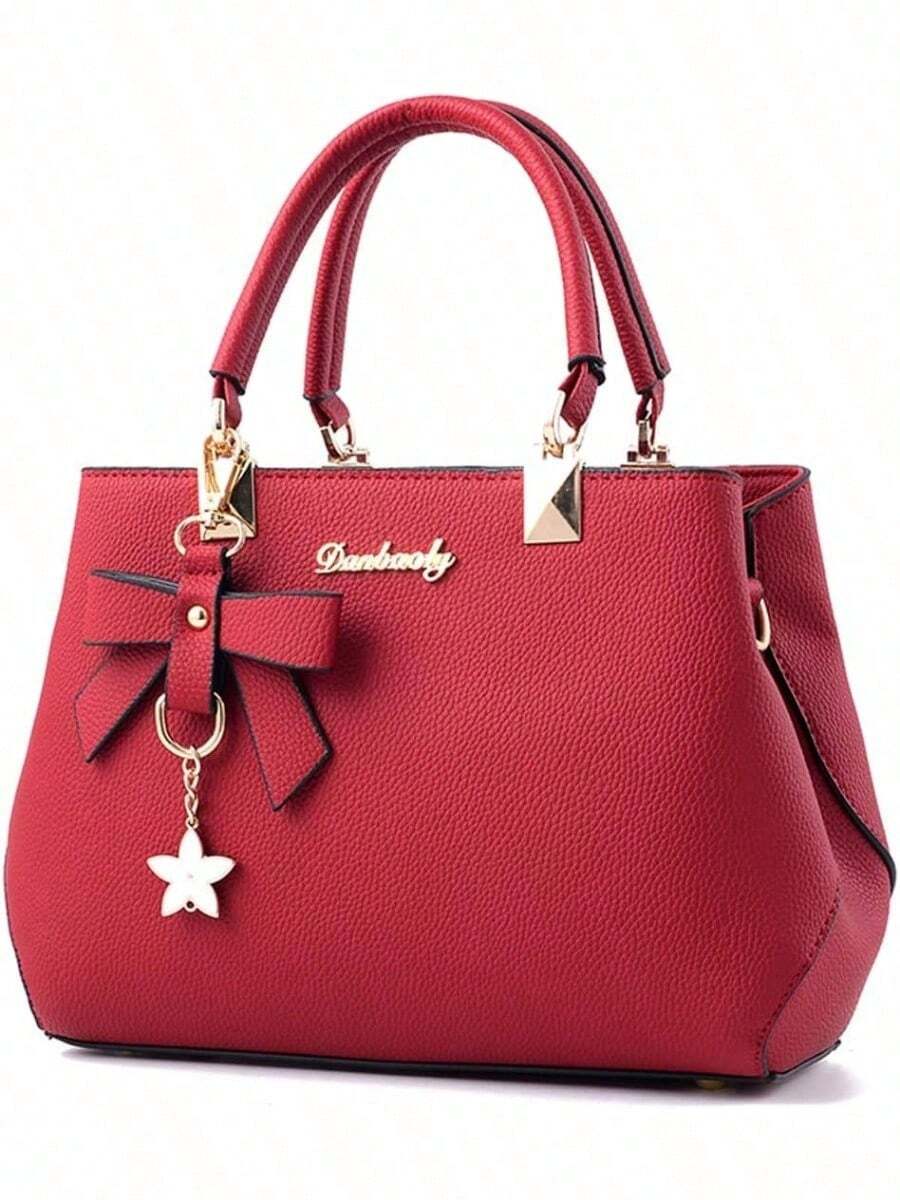 Dreubea Womens Handbag Tote Shoulder Purse Leather Crossbody Bag Bolsos Para Mujer - 酒紅色 - 查看 1