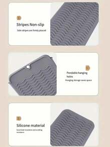 2/1件装耐热垫，卷发棒垫，适用于桌面造型工具，通用尺寸，适用于直发器和卷发棒，耐热硅胶造型垫，收纳隔热垫，适用于直发器、卷发棒和直板夹，便携式旅行美发造型工具隔热垫套装 - 彩色 - 查看 7