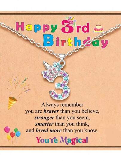 Birthday Gift For Girls 3-12 Years Old, Unicorn Necklace For Girls Christmas Gift For Daughters/Granddaughters/Nieces