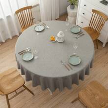 Farfallarossa Nappe rectangulaire/ronde texturée, imperméable, anti-taches et sans plis. Décoration de table de cuisine et de salle à manger. Housse de table en tissu pour une utilisation intérieure et extérieure - Gris foncé - Voir 6