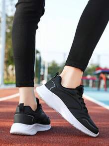 1 Paar Damen Mode Wasserdichte schwarze Ledersportschuhe, leichte lässige Laufschuhe für Sommerkollektion 2025, atmungsaktive rutschfeste Outdoor-Reiseschuhe