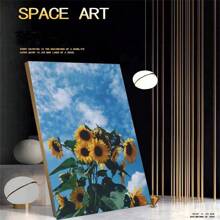 SNA 2025 New Style Sunflower Sky Flower Series Cross Stitch Kits Patterns Printed Canvas Embroidery Sets 11CT DIY Hand Embroidery Crafts Living Room