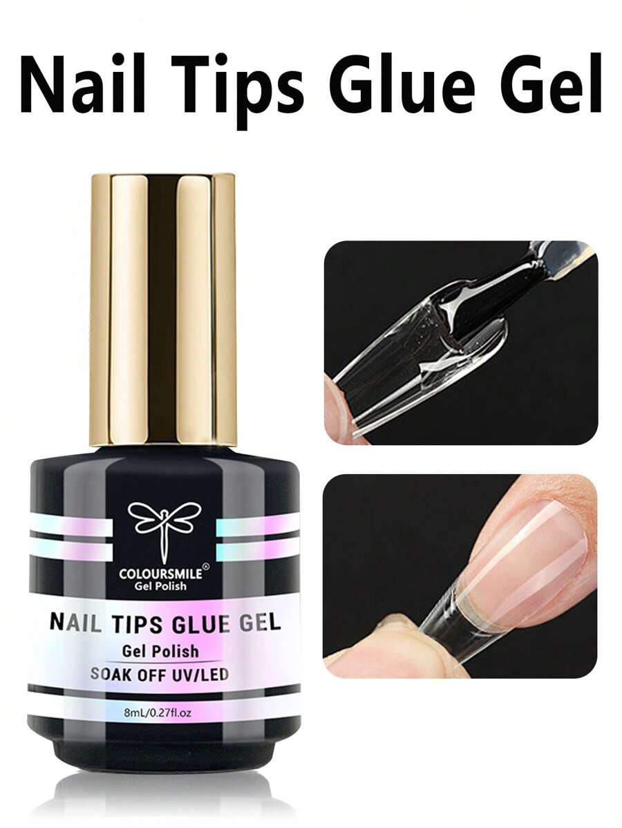 COLOURSMILE Nail Glue Nail Bond Brush In Nail Glue For Press On Nails Nail Tips & Fake Nails Super Strong Nail Glue For Nail Tips Long Lasting Acrylic Nails Gel Glue