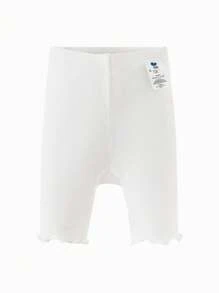 mini bala Baby Girl Soft Stretchy Leggings - Breathable Elastic Infant Pants - Original White - View 4