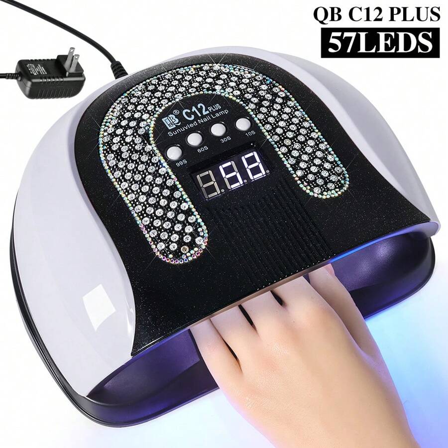 LIMEGIRL 全新大功率快干指甲灯，LED 指甲烘干机 UV 凝胶指甲固化灯 57 个 LED 指甲灯专业用于凝胶抛光干燥，美国插头