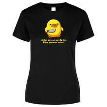 Playera De Mujer 1 pza Estampado Patito Enojado Ser de Luz | Prenda Entallada y Tela Delgada 100% Algodón - Negro - Ver 2