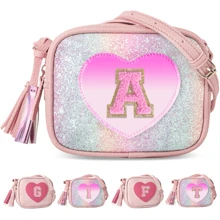 Heart Purse Little Girl Purse Birthday Gifts,Cute Leather Toddler Purse Small Crossbody Bag With Tassel,Personalized Initial Letter Bag Novelty Wallets For 2-10 Year Old Girl,Children's Gifts Birthday Gifts,Pu Leather New Design Sweet Bag,Perfect For Daily & Party (Pink, Letter A~Z) School Bag - Multicolor - View 2
