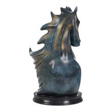 kangten Wine Bottle Holder, Horse Statue Wine Rack, Wine Storage Display Rack - Blue+Gold - View 6