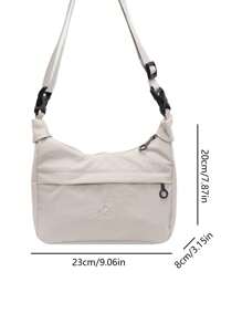 Geantă de umăr din nailon, minimalistă japoneză, geantă pătrată mică pentru navetă, geantă pentru studenți ușoară și versatilă