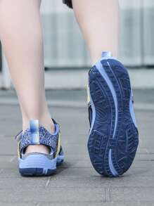 Boys' Summer Breathable Hook And Loop Closure Sport Sandals - Blue - View 4