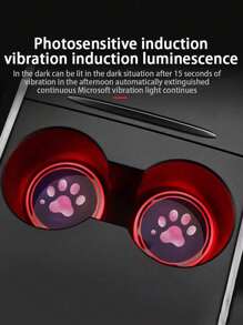 2 个汽车 LED 发光杯托垫，7 色杯垫汽车氛围灯，USB 充电防滑杯垫（杯垫直径约 6.8 厘米/2.68 英寸，适合 6.8 厘米杯托），购买前请检查尺寸 - 白色 - 查看 9