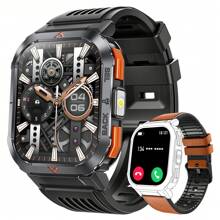 EIGIIS Men's Smart Sports Watch, With LED Light, 100+ Sports Modes, Supports Multiple Languages, Message Reminder, Wireless Calling (Answering/Making Calls), Do Not Disturb Mode, Weather Forecast, Compatible With Android And IOS, Holiday Gift