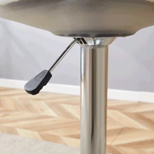 MUUOKY Modern Minimalist Acrylic Bar Stools With Mid Back, Set Of 2, Can Rotate 360 ° And Adjust Lifting, PET Backrest And White PU Seats, Transparent Adjustable Swivel Airlift Barstools, Counter Height Bar Chairs For Kitchen Dining Pub Cafe, And Front Desk Cashiers - Bạc - Xem 9