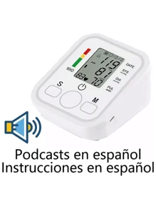 Tensiometro Medidor de Presión Arterial Instrumento Medidor de Presión Arterial Inteligente para el Hogar Medidor de Presión Arterial Tipo Brazo Medidor de Presión Arterial de Una Llave - Blanco - Ver 2
