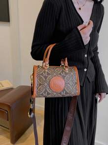 New Vintage Handbag With Shoulder Strap & Crossbody Strap, Fashionable Versatile Small Niche Brand Design For Women - Multicolor - View 7