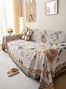 1 szt. Amerykański styl kwiatowy/botaniczny pokrowiec na sofę/narzuta, wielofunkcyjny prezent wielkanocny, urodziny, ukończenie szkoły, pokrowiec na sofę, wystrój salonu, wystrój pokoju