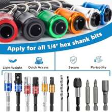 Đầu giữ mũi vít lục giác 1/4 inch, thích hợp cho mũi khoan va đập, thanh nối dài móc khóa, thiết kế tháo lắp nhanh, dễ thay thế, đầu giữ mũi vít, có thể dùng để cất giữ dụng cụ và làm quà tặng trang trí nhà cửa. - Nhiều màu - Xem 2