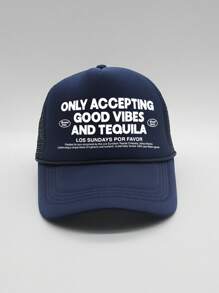 1件女款「Only Accepting Good Vibes」印花可調節抽繩棒球帽，戶外防曬休閒帽，適合春季、秋季、旅行、海灘、度假、網球 - 棒球帽 - 查看 18