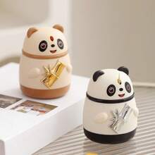 Panda Toothpick Dispenser Large Capacity Portable Bamboo Toothpick Organizer With Dustproof Scarf Cartoon Panda Toothpick Box With Automatic Pressing Toothpick Holder Cute Cartoon Toothpick Holder For Toothpick Storage And Organizer - White - View 3