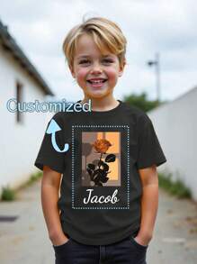 Custom Toddler Boys T-Shirt With Unique Big Head Photo & Slogan
