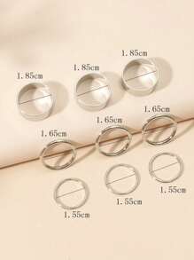 9pcs Fashion Versatile Smooth Ring Set