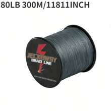 300m 4-Strands High Strength 6-100LB Fishing Line, Braided Line - Grey - View 14