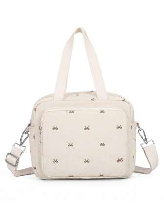 1 件 Ins 风格迷你刺绣妈妈包，肩带手提包，适合母亲和婴儿