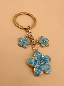 HAILIAN 1个樱花造型钥匙扣，轻巧优雅的樱花设计，适合挂在包包上，也可作汽车钥匙链，情侣礼物，生日礼物，节日礼物。 - 藍色 - 查看 6