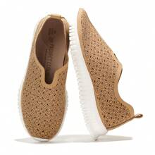 Orchid Leather Sneakers By Project Cloud - Lightweight, Arch Support. - Camel - View 2