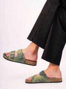 2025 Comfortable & Versatile Outdoor Soft Cork Sole Adjustable Strap PU Men's Slip-On Slippers, Suitable For Daily Wear, Walking, Home - For Fashion & Comfort Oriented Men