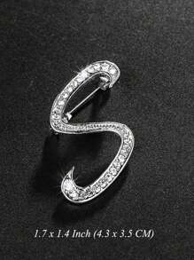 Vintage Versatile Men's English Letter Brooch, Suit Lapel Flower Badge, Unisex Fashionable Large Pin Clothing Accessory, High-End Suit Decoration, Sweater/Jacket Pins, Suitable For Parties, Weddings, Birthdays, Daily Wear, Holiday Gifts