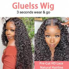 GABRIELLE 30 Inch Deep Wave Glueless Wigs Human Hair 6x4 Transparent Lace Closure Wigs 180 Density Ready To Wear Glueless Human Hair Wigs Pre Plucked Pre Cut 13x4 13x6 Deep Curly Lace Front Human Hair Wigs With Drawstring 9x6 7x5 Glueless Human Hair Wigs For Women - Natural Black - 查看 5