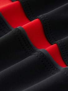 361degree 新款春夏男士短款泳裤，抽绳腰部，前衬，侧条纹，时尚优雅，透气速干弹性面料，适合水疗、徒步旅行、皮划艇、冲浪、潜水、沙滩排球、青少年和成人，所有季节 - 紅色 - 查看 9