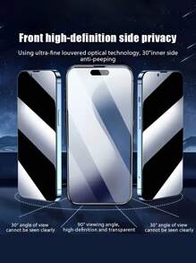 4 Packs Privacy Tempered Glass Screen Protector Compatible With IPhone, One-Click Application, Dust-Free, HD Glossy Anti-Fingerprint Film Gift For Birthday, Family, Friends Anti-Spy, Phone Screen Protector, Phone Accessories - 4 Pieces - View 2