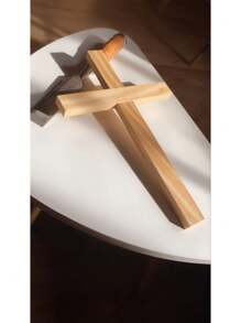 1pc 5/11inch Wooden Cross, DIY Wall Unfinished Wooden Cross, Blank Wood Christian Catholic Cross Made In ,Handmade Catholic Cross, Wooden Cross For Walls, Jesus Christian Hanging Cross As A Gift For Families