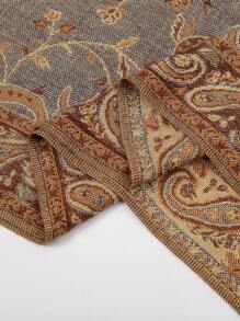 1条女士波西米亚风复古佩斯利提花羊绒围巾，休闲优雅防晒披肩，适合日常佩戴