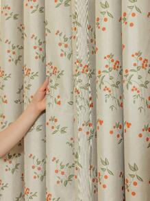 1pc New Floral And Bird Patterned 100% Blackout Lining Curtain, Thermal Insulated For Home, Living Room, Bedroom, Office, Party & Daily Decor - Multicolor - View 6