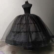 新款热卖 4 环大白衬裙超蓬松衬裙婚纱新娘礼服衬裙现货秋季女士服装 - 黑色 - 查看 1