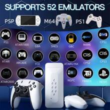 Retro Game Stick M22 Games 52 Emulators +20 Thousand Video Games 128bits 3D HDMI HD 4K Resolution Compatible Televisions Monitors 2 Wireless Controllers - White - View 3