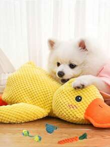 4 paquetes de juguetes para aliviar el aburrimiento para amantes de los perros y madres de perros: juguetes de peluche de pato amarillo con sonido, juguetes de masticado y limpieza de dientes silenciosos para gatos/perros, regalo para amantes de mascotas y madres de gatos/perros, juguetes de masticado para perros pequeños, medianos y grandes, juguetes trenzados para compañía y consumo físico, combinación de regalos para amantes de perros y madres de perros