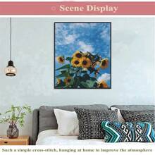 SNA 2025 New Style Sunflower Sky Flower Series Cross Stitch Kits Patterns Printed Canvas Embroidery Sets 11CT DIY Hand Embroidery Crafts Living Room