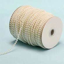 1 件 2 码 2/4/6/8/10 毫米圆形迷你珠链花环花朵塑料珠适用于婚礼派对装饰 DIY 珠宝配件