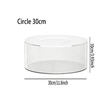 1 Set Transparent Acrylic Cake Stand, Fillable Cake Box Holder With Cover, Round/Square Cake Display Box, Suitable For Wedding And Birthday Party Centerpiece Decor - Clear - View 8