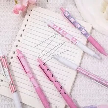 Set de 6 bolígrafos con forma de lazo de ballet, incluyen un bolígrafo ST de secado rápido y neutro, un bolígrafo con forma de corazón color rosa, y un bolígrafo de dibujos animados con recambio negro - Multicolor - Ver 4