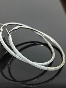 1 par de pendientes de aro minimalistas mate, simples y de moda