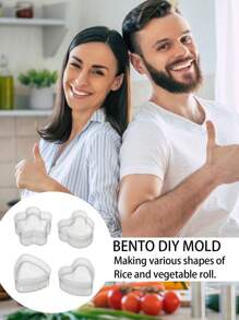 1pc/4pcs DIY Bento Molds, Sushi Molds, Rice And Vegetable Roll Molds, Creative Modeling Molds, Triangle Rice And Vegetable Roll Molds, Heart-Shaped Molds, Plum Shaped Molds, Bear Molds, Bread Molds, Baking Appliances, Kitchen Gadgets - Clear - View 9