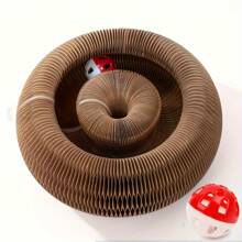 1pc Cat Scratching Board, Interactive Paper Scratching Pad With Flexible Scratch Pad - Encourages Natural Feline Behavior And Indoor Entertainment (Random Color Of Bells)